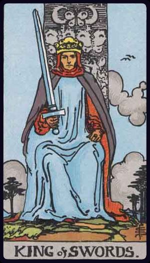 King of Swords tarot card from the Rider-Waite-Smith deck