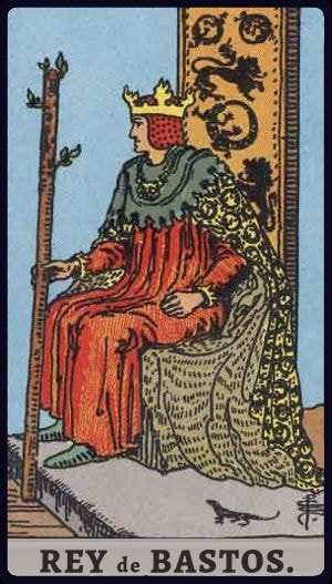 Carta de tarot Rey de Bastos