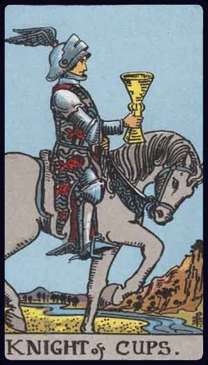 Knight of Cups tarot card from the Rider-Waite-Smith deck