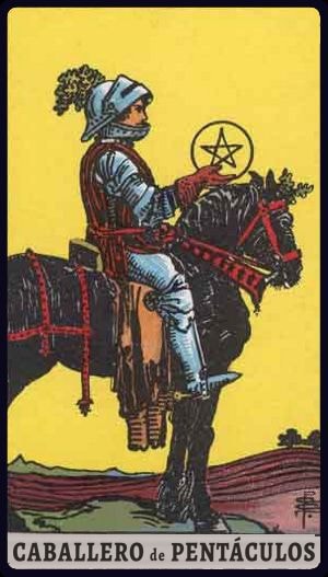 Carta de tarot Caballero de Pentáculos