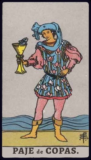Carta de tarot Paje de Copas