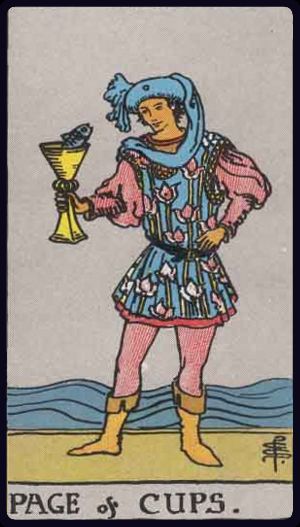 Page of Cups tarot card from the Rider-Waite-Smith deck