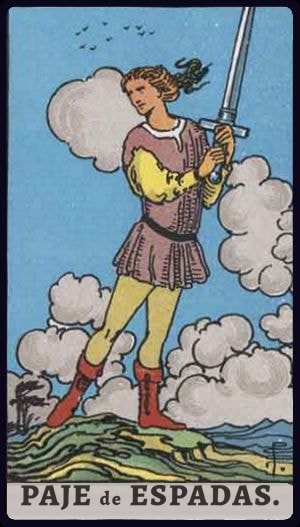 Carta de tarot Paje de Espadas