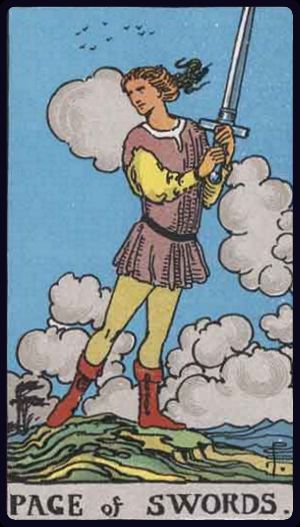Page of Swords tarot card from the Rider-Waite-Smith deck