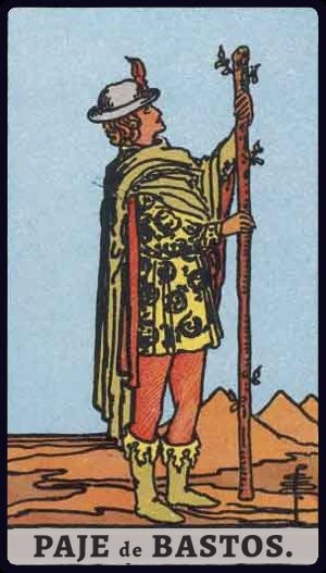 Carta de tarot Paje de Bastos