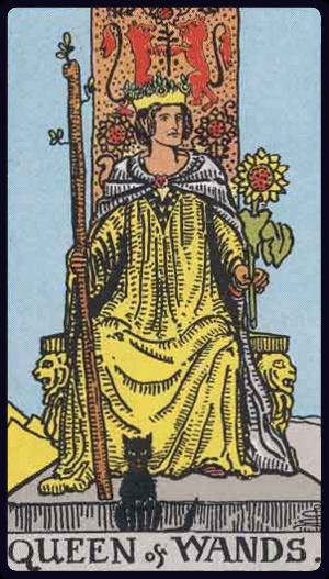 Queen of Wands tarot card from the Rider-Waite-Smith deck