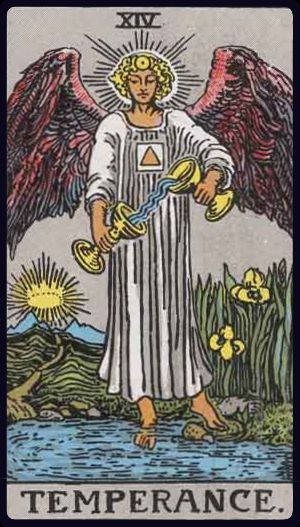 Temperance tarot card from the Rider-Waite-Smith deck
